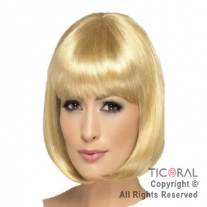 PELUCA CORTA RUBIA X 1